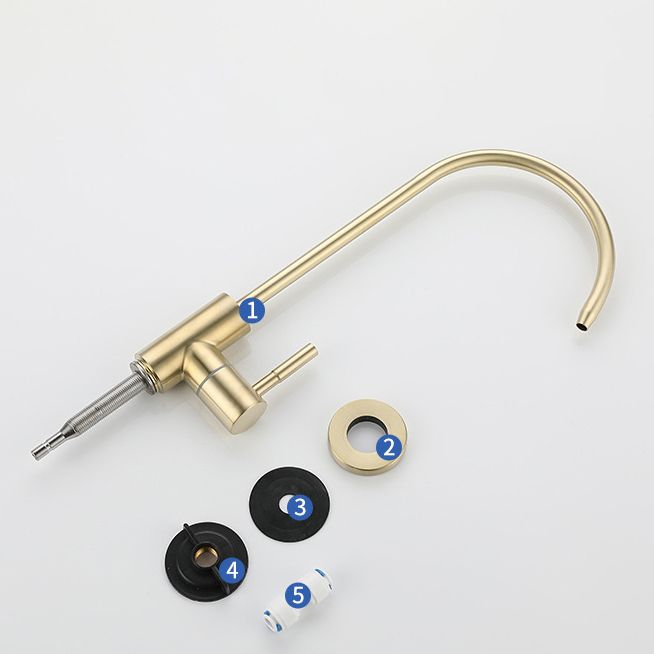 Contemporary Single Handle Kitchen Faucet Pull Down 1-Hold Bar Faucet with No Sensor