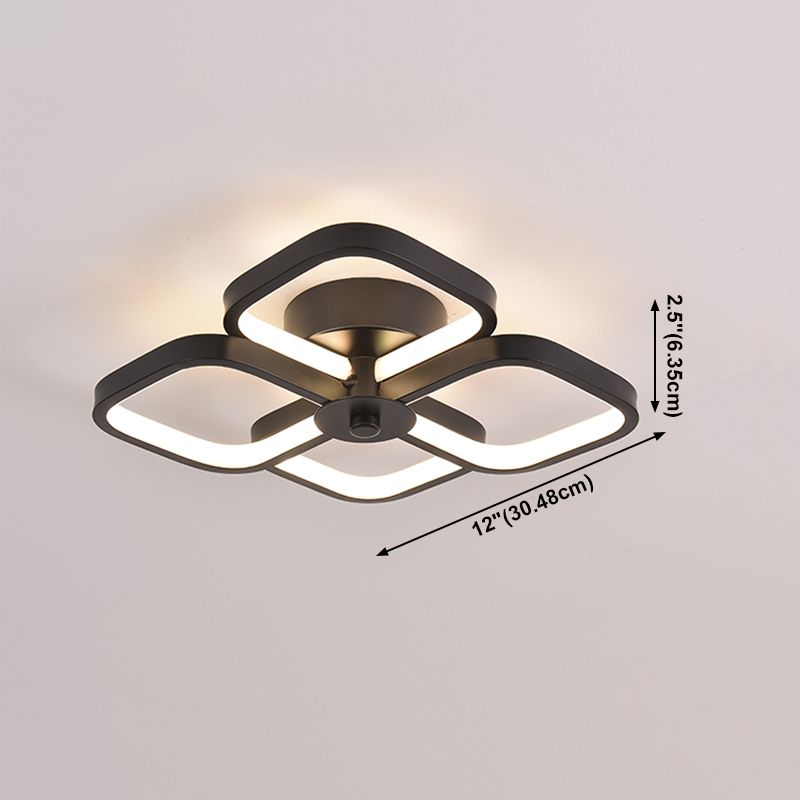 Luces montadas en el techo de múltiples cabezales, iluminación LED contemporánea de montaje empotrado, color negro