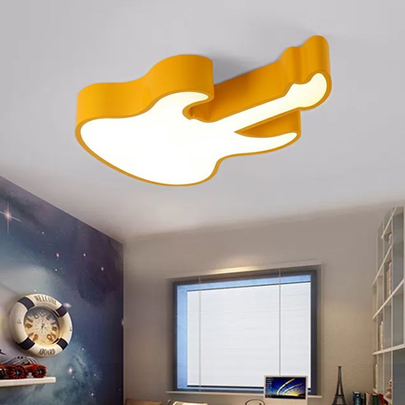 Guitare bébé chambre plafonnier acrylique enfants LED plafonnier