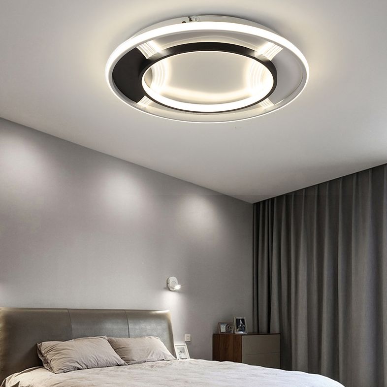 Plafonnier LED minimaliste plafonnier géométrique noir et blanc avec abat-jour en acrylique