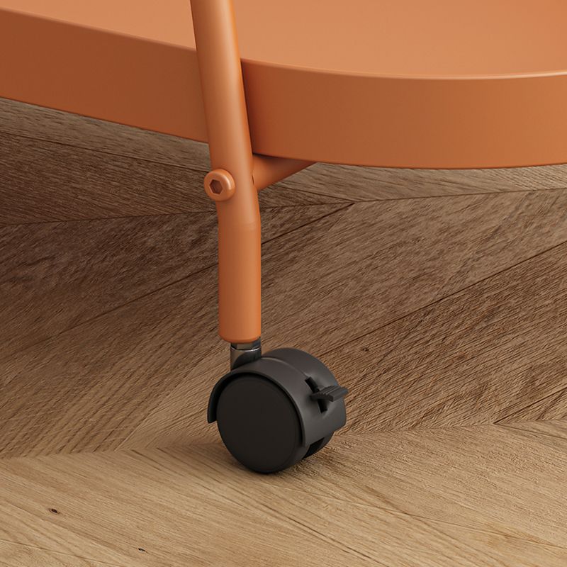 Mid-Century Metal End Side Table Oval 2-Tier Corner Table with Storage