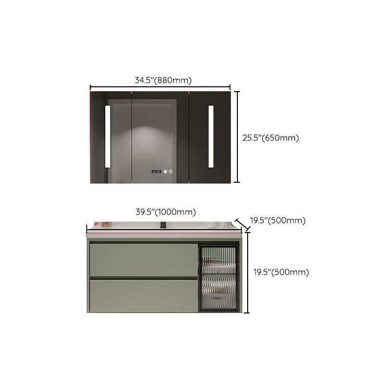Contemporary Vanity Sink Wall-Mounted Bathroom Vanity Cabinet with Drawers