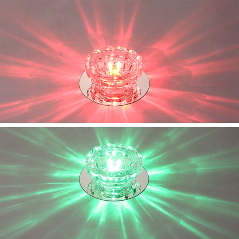 Mini plafonnier en cristal Downlight simplicité en acier inoxydable LED encastré éclairage