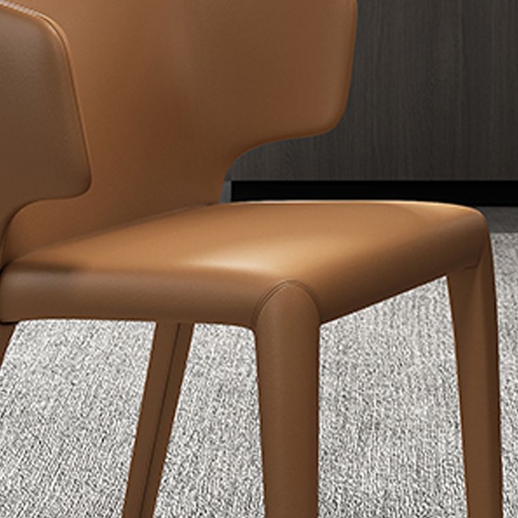 Contemporary Style Dining Chair Faux Leather Low Back Dining Side Chair
