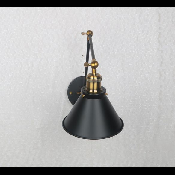 1-Light Cone Gnonce Lightture American Industrial Style Pichées en fer