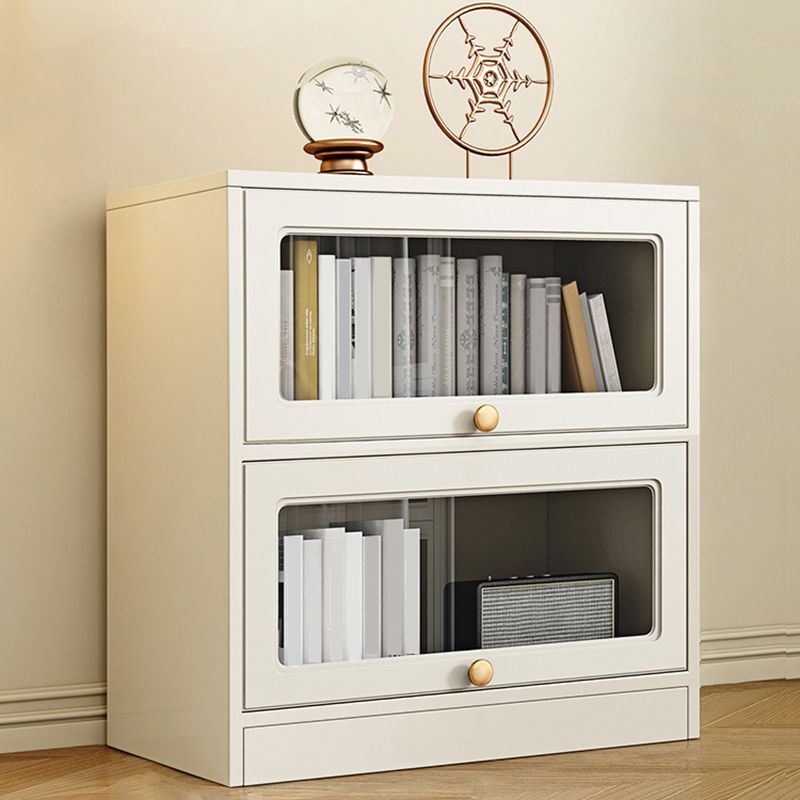 Modern Engineered Wood Bookshelf Standard Closed Back Bookcase with Doors
