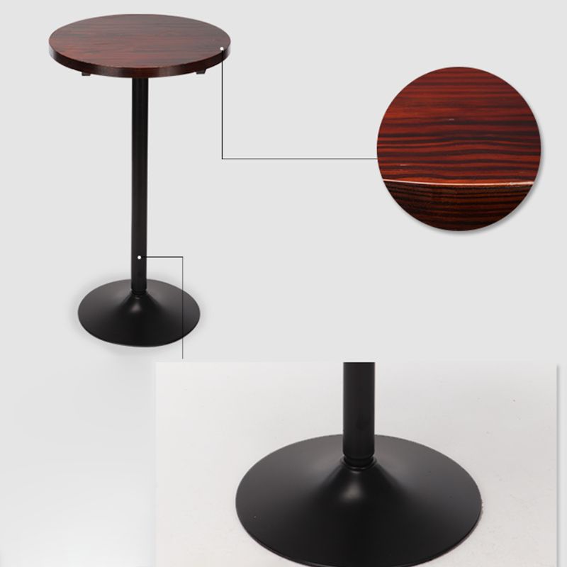 Brown Wood Round Pub Table Set 1/3 Pieces Contemporary Indoor Bar Table Set