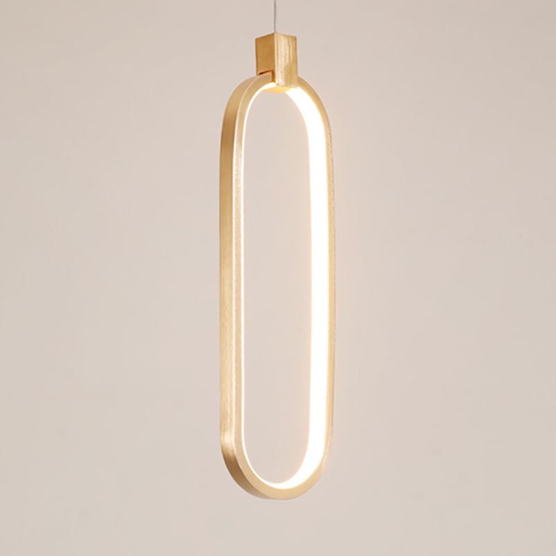 Gold linéaire suspendu luminaire simplicité LED PENDANT METAL LEAU POUR CHAMBRE