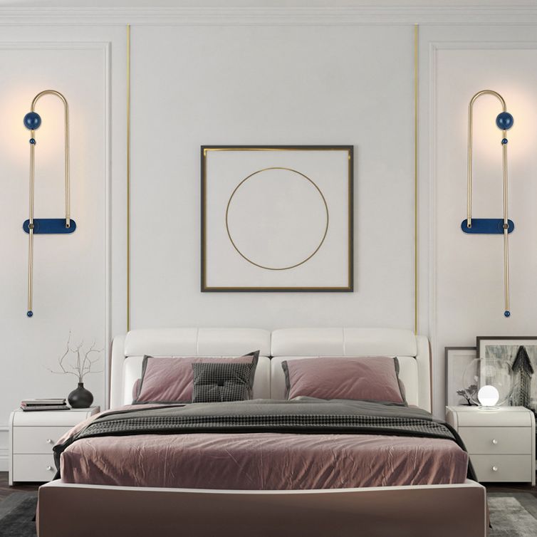 Paperclip Wall Mounted Lamp Postmodern Simplicity Metal Wall Sconce for Living Room