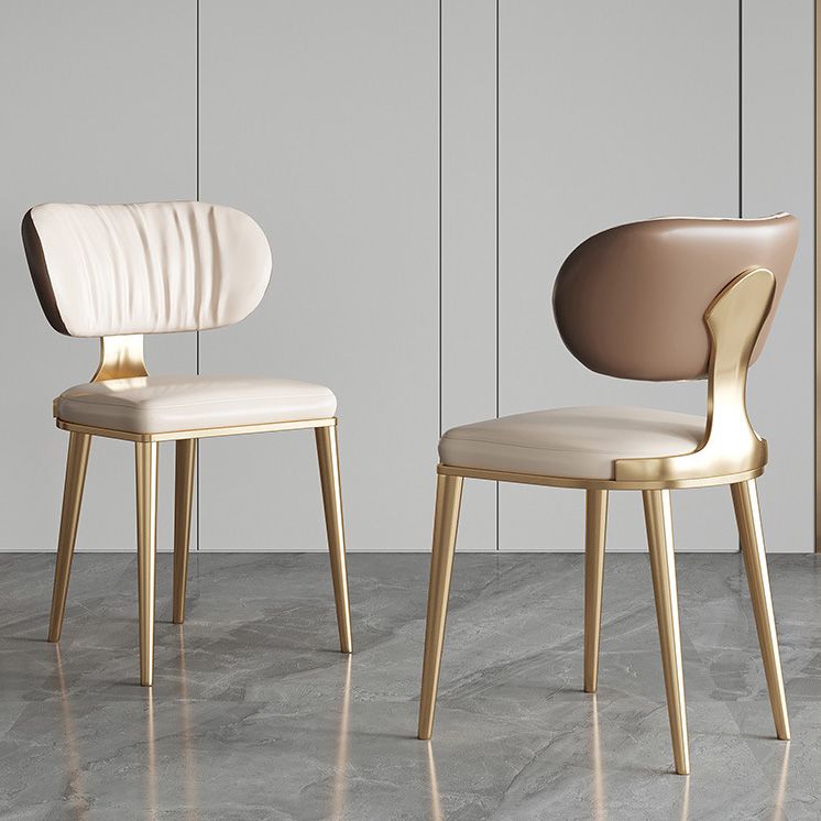 Glam Kitchen Dining Chairs Upholstered Armless Dining Chairs