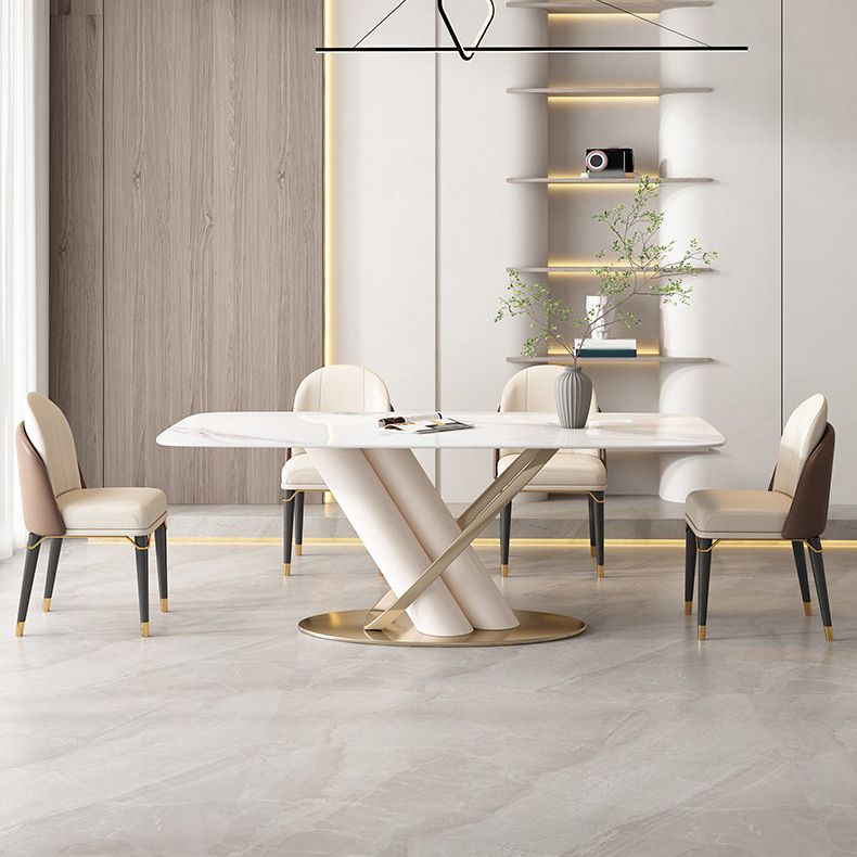 Contemporary Rectangle Sintered Stone Dining Table Set 1/4/5/7 Pieces Dining Set