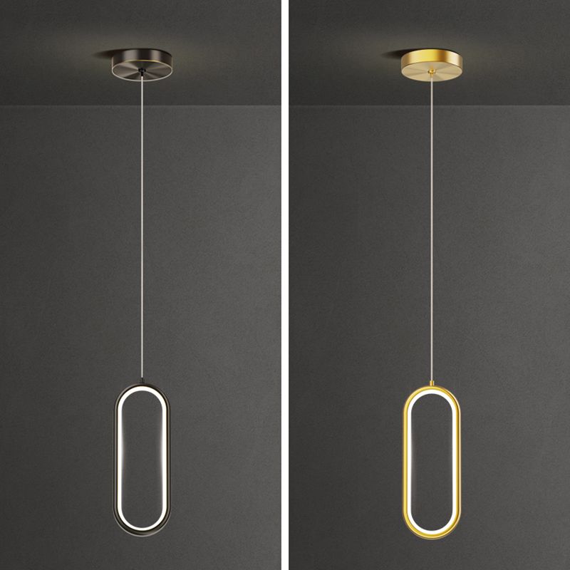 Oval Metal Ceiling Pendant Light Modern Style LED Suspension Pendant for Dinning Room