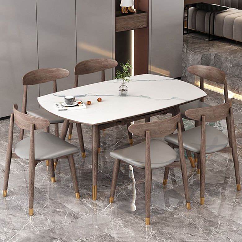 1/4/7 Pcs Table Furniture Set Dining Table Set with Sintered Stone Top for Home