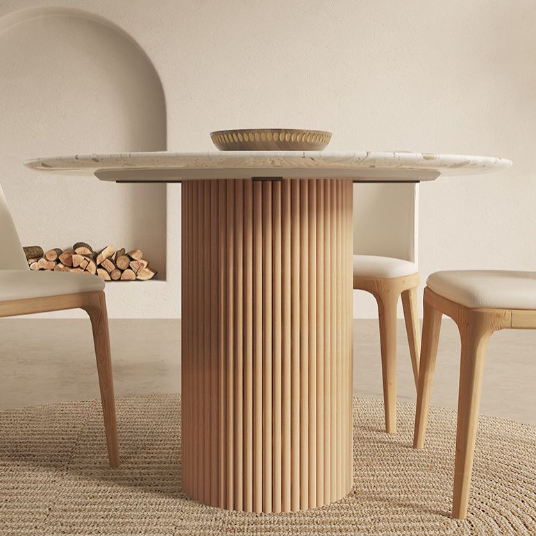 Contemporary Sintered Stone Dining Table Set Round 1/4/5/7 Pieces Dining Set for Home Use