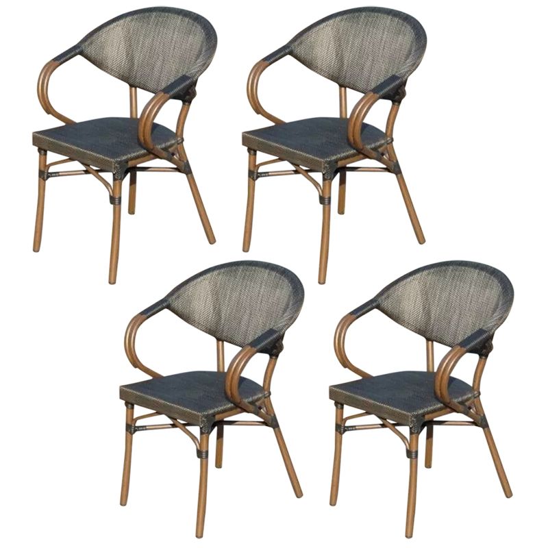 1/4/5 Pcs Rattan Dining Set Glass Top Modern Dining Table Set