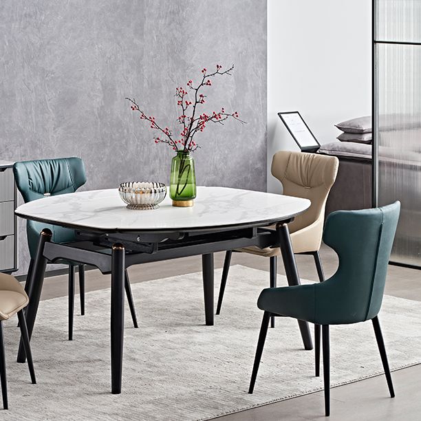 Modern Armless Dining Chairs Faux Leather Upholstered Dining Side Chair