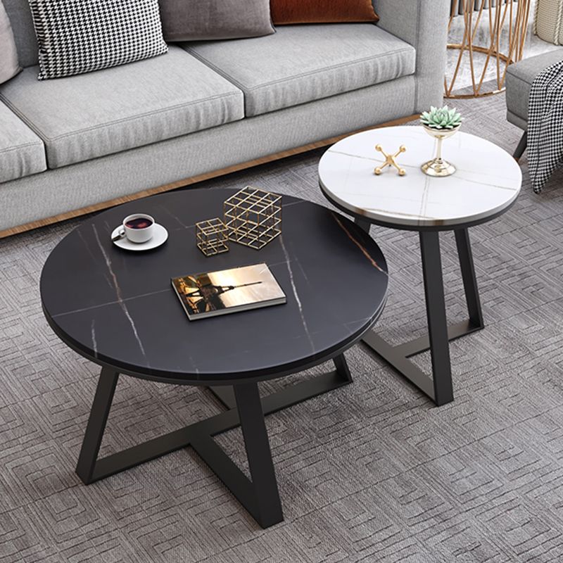 Modern Style Solid Rock SLATE Top White Gold/white/black Gold Oval Coffee Table