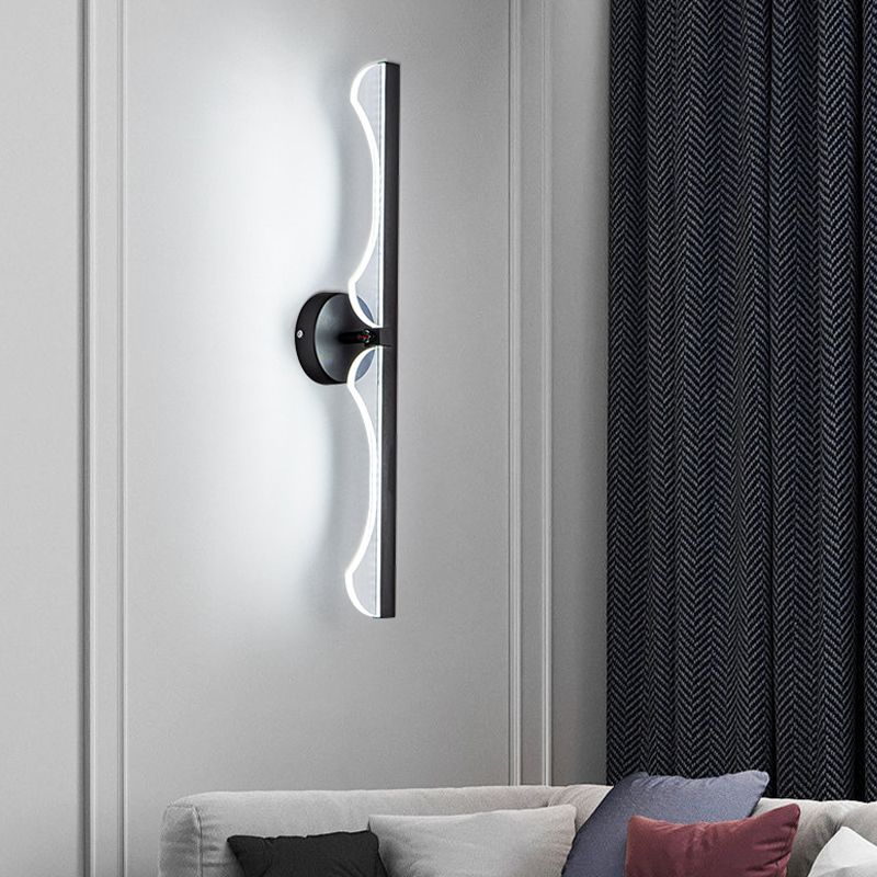 Metal Linear Wall Light Sconce Contemporary 1 Light Wall Mounted Lamp