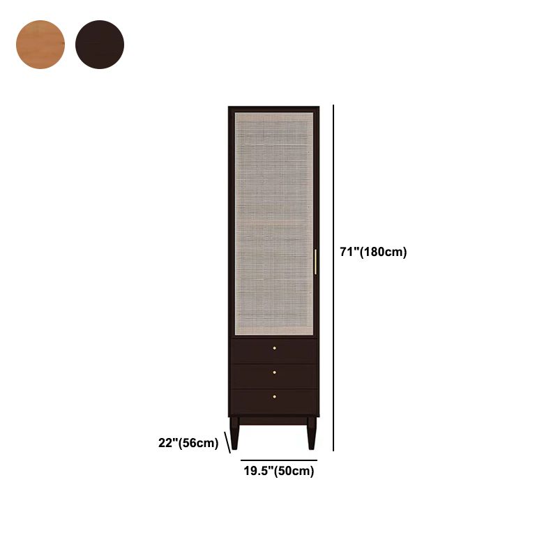 Tropical Cabinet with Hinged Door Pine Wood Storage Cabinet for Home