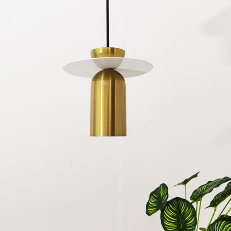 Zylindrische kleine Anhängerlampe postmoderne Metall 1 Kopf Esszimmer Deckenleuchte