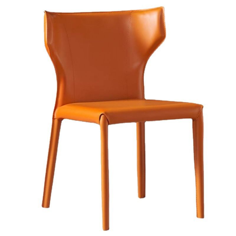 Modern Style Faux Leather Dining Chair Wingback Armless Chair
