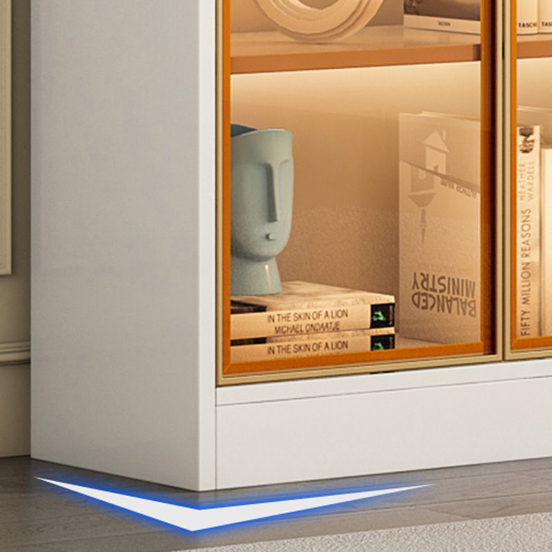 White/ Black Wooden Display Stand Modern Display Cabinet with Glass Doors