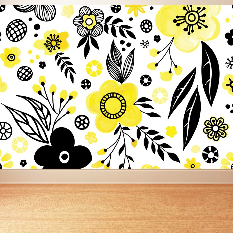 Bright Flowers Wall Mural Decal Stain Resistant Wall Decor for Kindergarten, Custom Made
