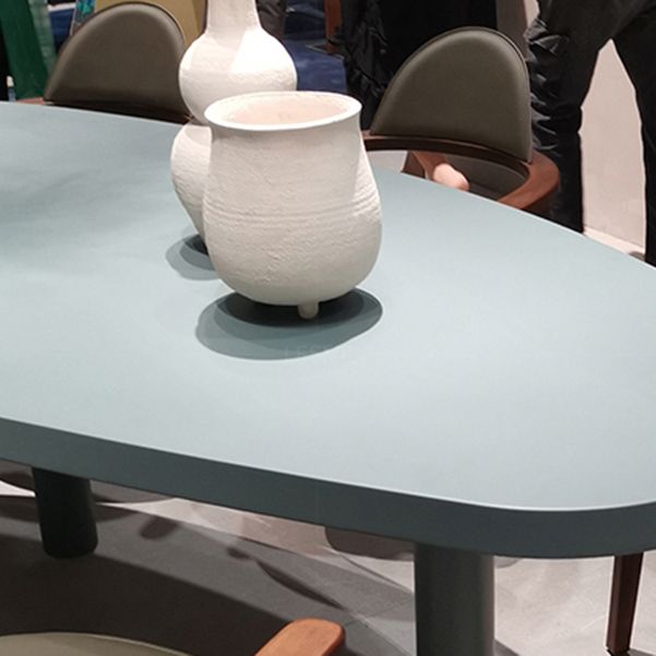 Unconventional Shape Contemporary Office Desk Solid Wood Home Writing Desk