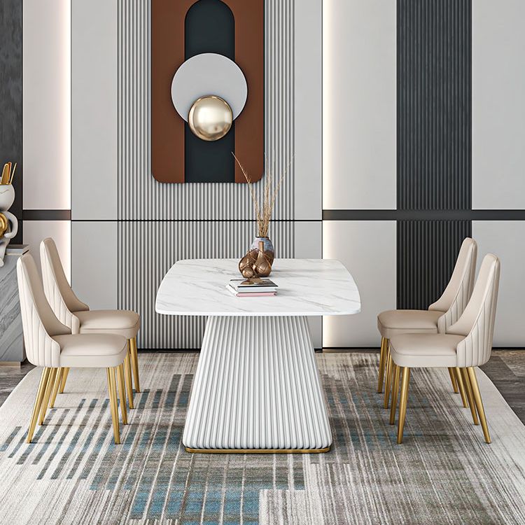 Glam 1/2/5/7 Pieces Dining Set Rectangle Sintered Stone Dining Furniture Set