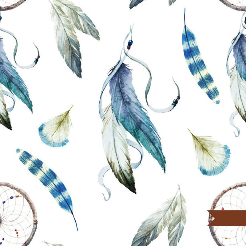 Feather Wall Paper Murals Dream Catcher Contemporary Water Resistant Wall Covering