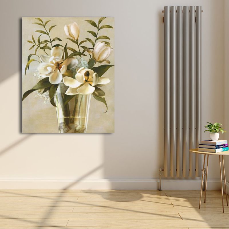 Flower Print Wall Decor Contemporary Textured Bedroom Wrapped Canvas, Multiple Sizes