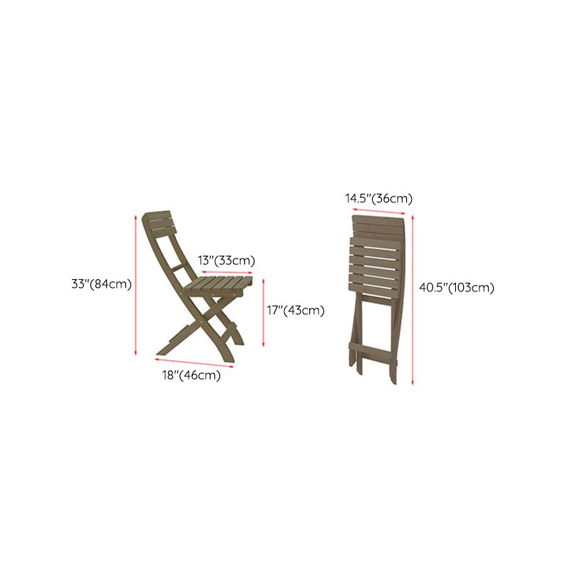 Contemporary Armless Patio Chairs Wood Folding Dining Side Chair