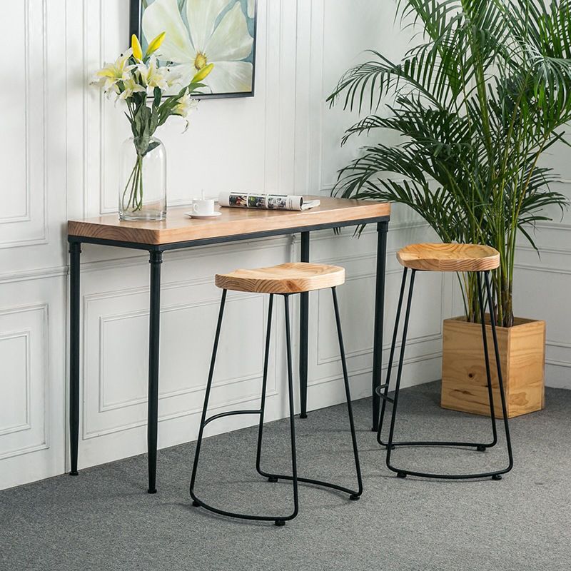 1/2/3 Pieces Industrial Rectangle Pub Table Set Solid Wood Counter Table Set