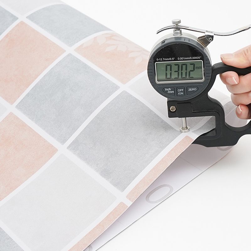 Grid Mosaic Peel & Stick Tile Scratch Resistant Wallpaper for Bathroom Backsplash