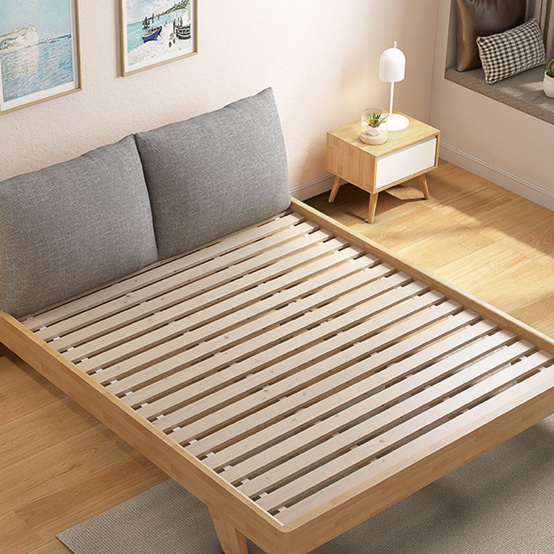 Contemporary Wood Panel Standard Bed with Rectangular Headboard