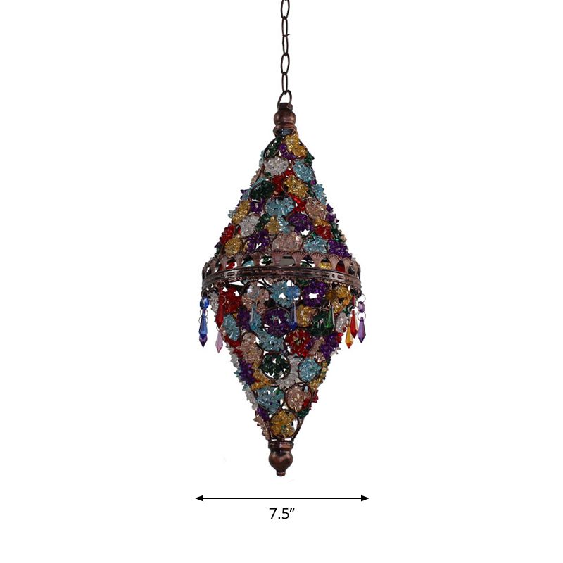 1 Plafond de tête Pendant Bohemian Chambre suspendue lampe avec cône / gyroscopieuse en cuivre en cuivre