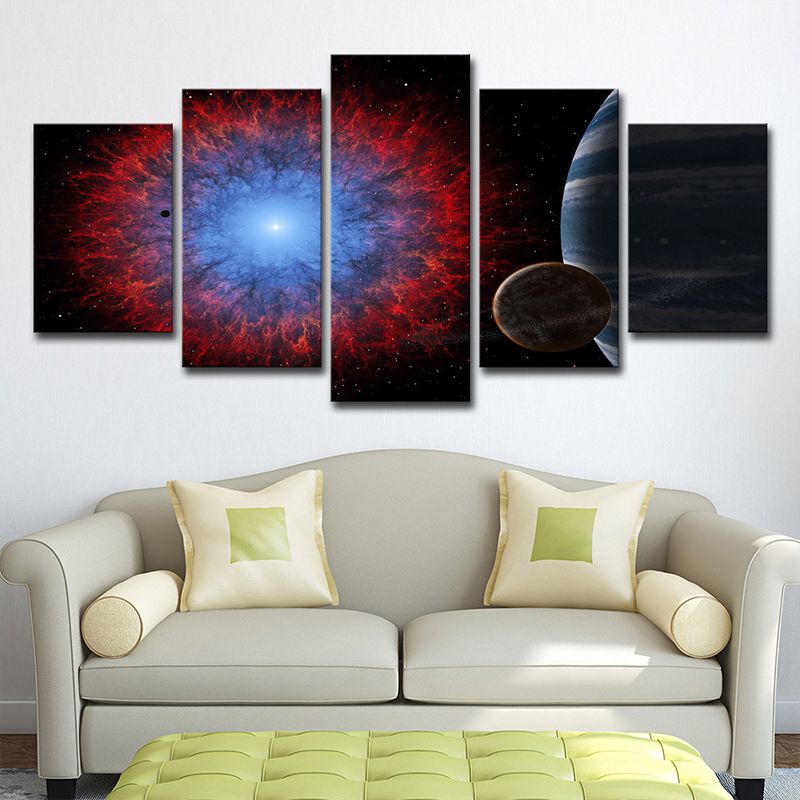 Multi-Piece Universe Planet Art Print Canvas Science Fiction Wall Decor for Home