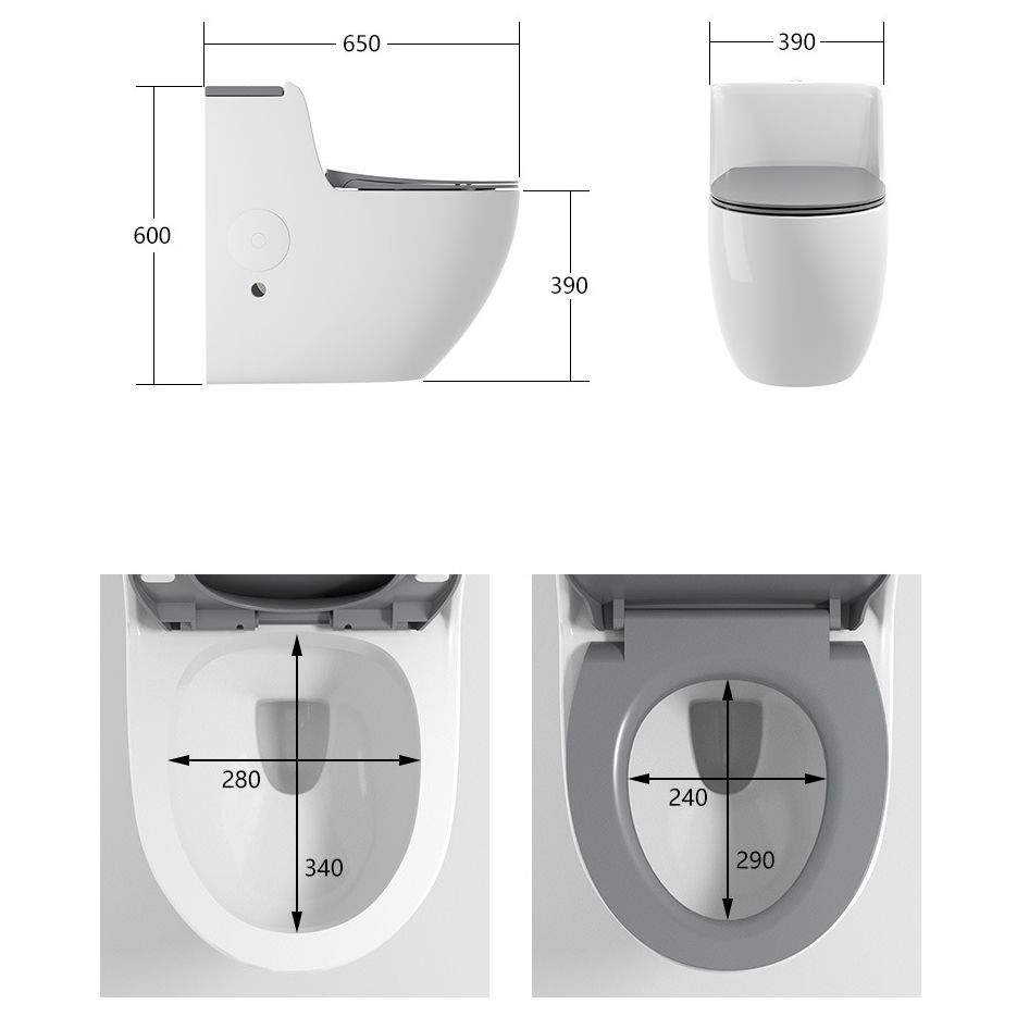 Modern Elongated Toilet Bowl Siphon Jet Flush Toilet with Seat