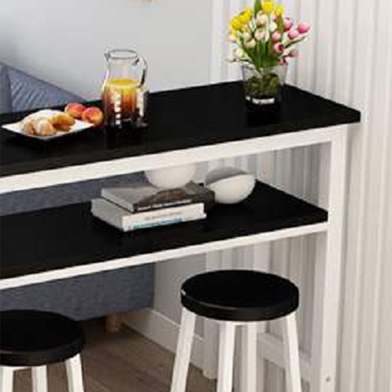 Artificial Wood Bar Dining Table Modern Counter-height Pub Table with Shelf