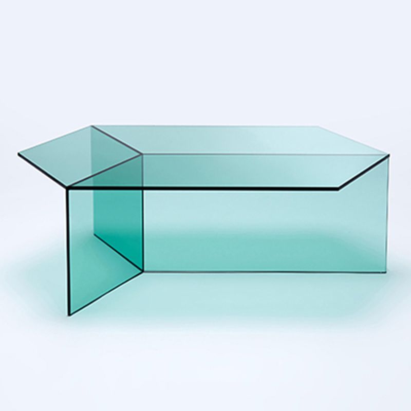 Geometric Clear Acrylic Coffee Table Modern Colored Cocktail Table