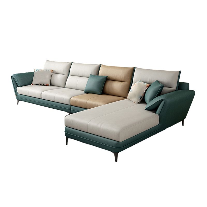 66" Wide Scandinavian Sectional Sofa Cushion Back Sectionals