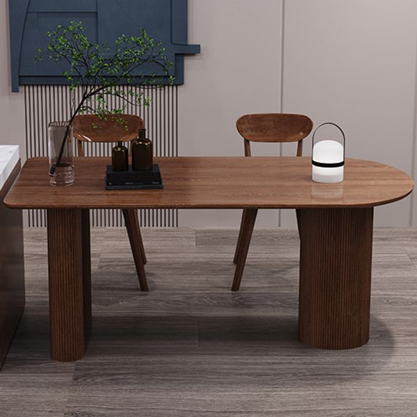 Mesa de comedor rectangular contemporánea Mesa de madera maciza para comedor