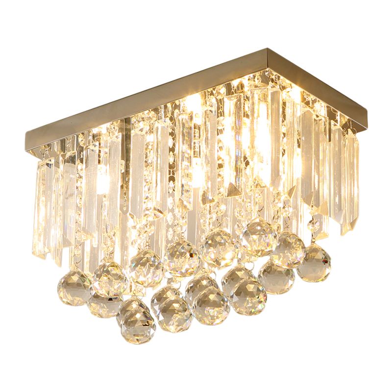 Cuboid Clear Crystal Flushmount Simple Style Corridoio LED Flush Monte Massimale Luce