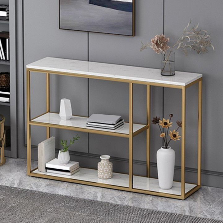 Glam Console Accent Table Antique Finish Rectangle Console Table