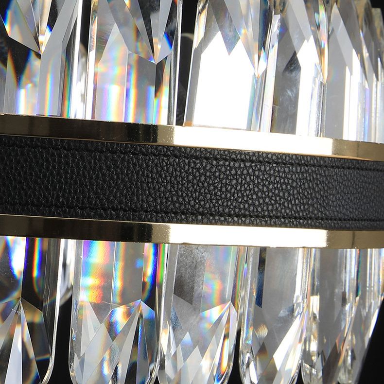 Luci dell'isola geometrica moderna lampadario cristallo 1 illuminazione isola luminosa in finitura nera