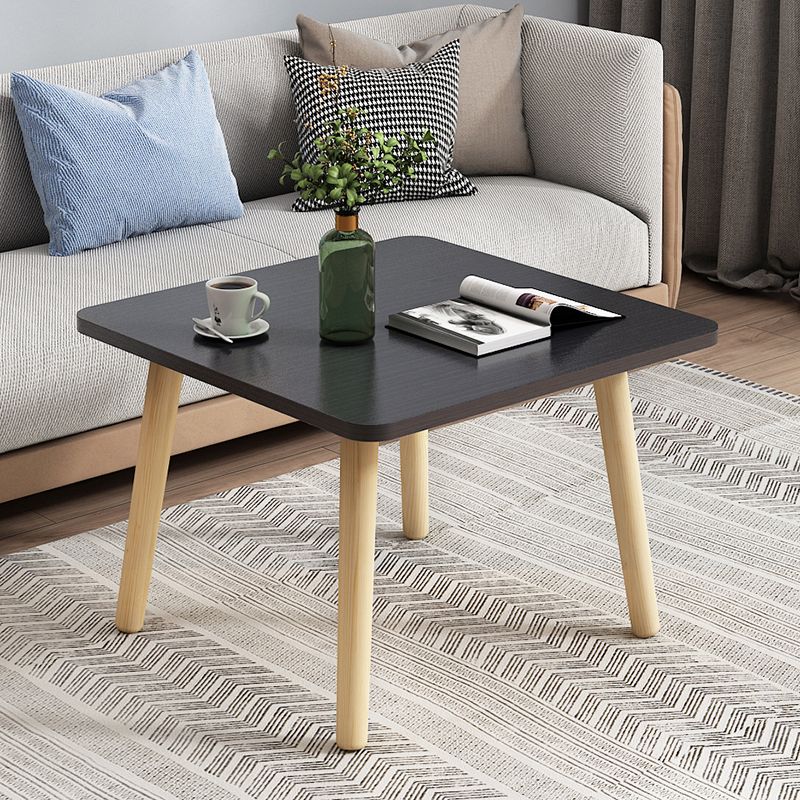 Modern 17" Tall Wooden Single End Table With Four Wooden Legs
