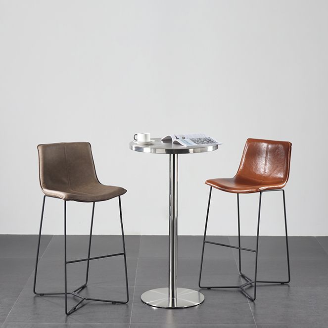 Industrial Round Bar Counter Table Metal Dining Table for Kitchen