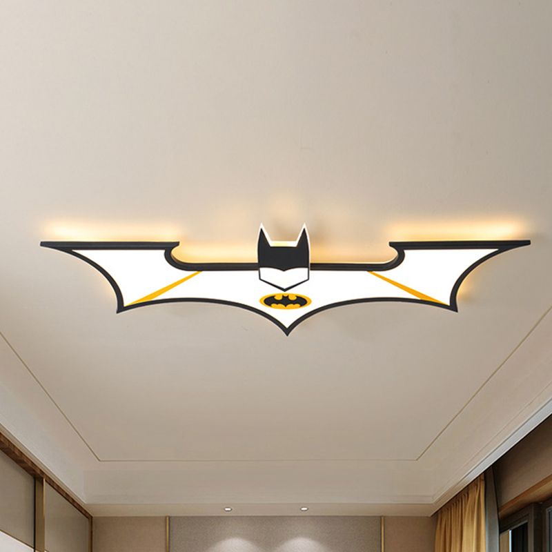 Black/Blue Batman Flush Light Fixture Kids LED Acrylic Flush Mount Lamp for Boys Room