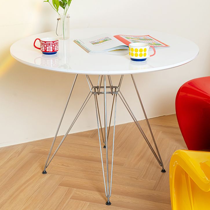 Modern Style Dining Table Round Dining Table with Metal Base for Home Use