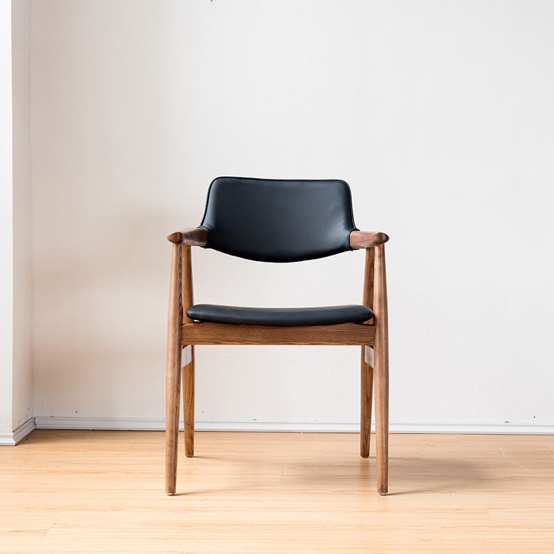 Contemporary Arm Chair Wood Open Back Dining Room Chair for Indoor